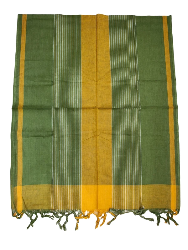Green Mangalagiri Cotton Unstitched Salwar Suit for Women