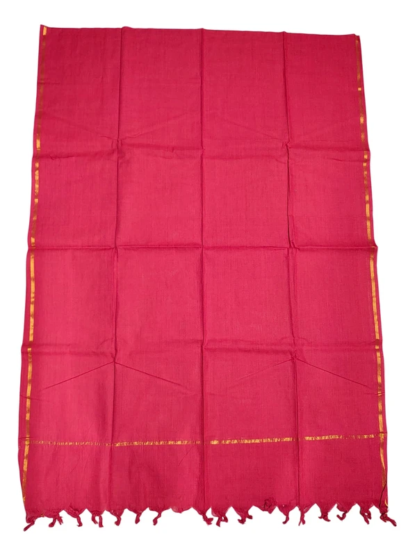 Orange & Red Handloom Mangalagiri Cotton Dress Materials