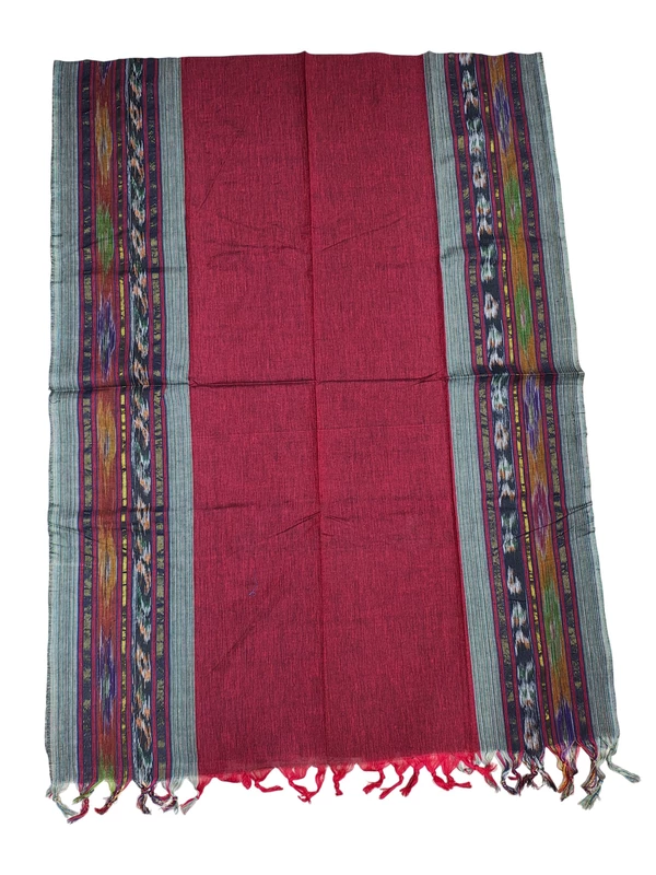 Grey & Maroon Mangalagiri Cotton Unstitched Salwar Suit for Women