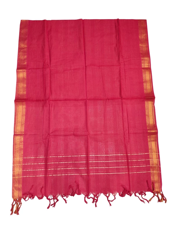 Green & Red Handloom Mangalagiri Cotton Dress Materials
