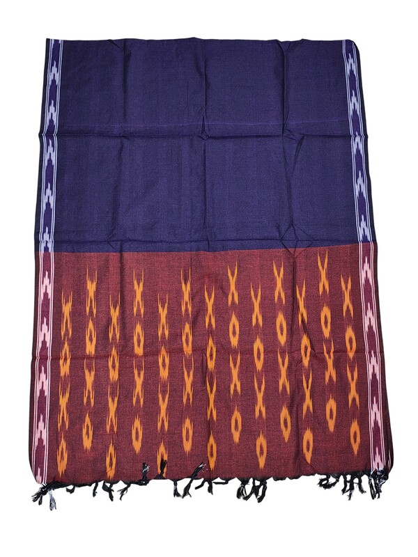 Maroon & Purple Pochampally Ikkat Pure Cotton Dupatta for Women