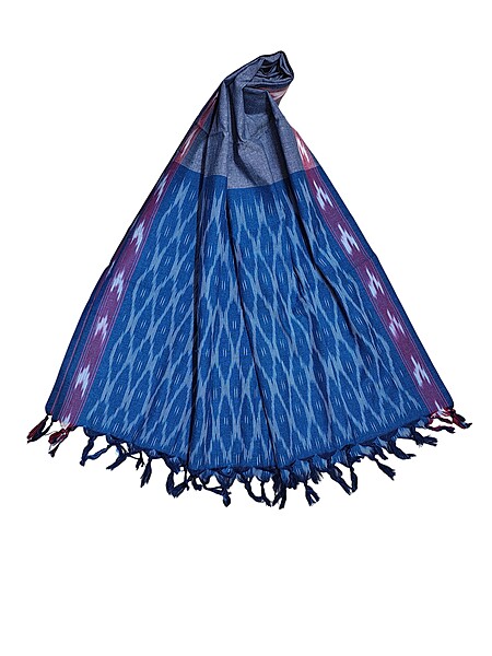 Indigo Pochampally Ikkat Pure Cotton Dupatta for Women