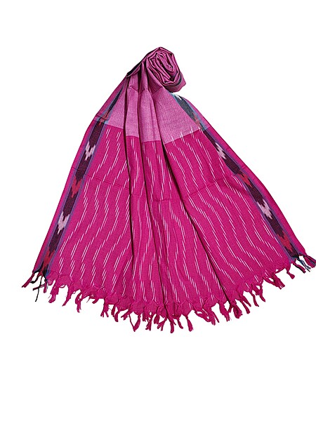 Magenta Pochampally Ikkat Pure Cotton Dupatta for Women