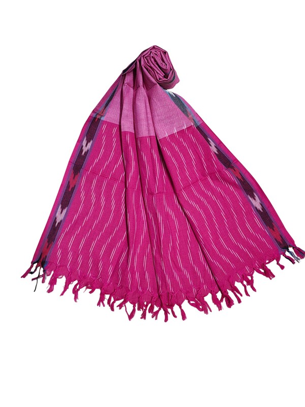 Magenta Pochampally Ikkat Pure Cotton Dupatta for Women