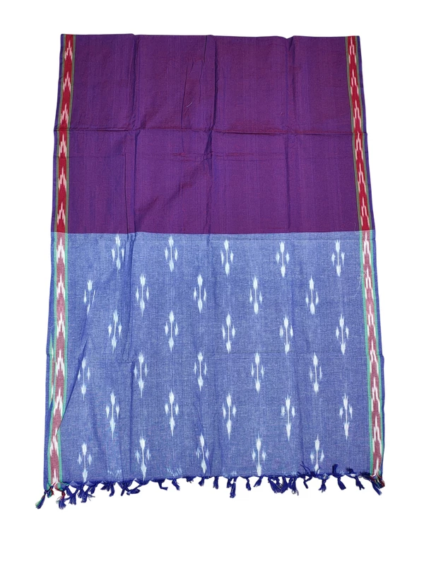 Purple Pure Cotton Ikkat Unstitched Salwar Suit Set with Dupatta