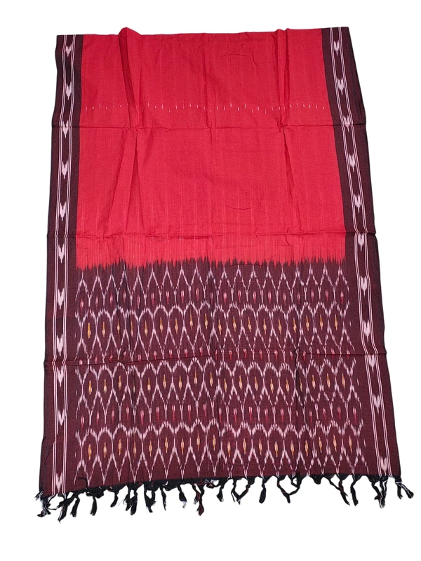 Maroon Pochampally Ikkat Handloom Cotton dress material for Women