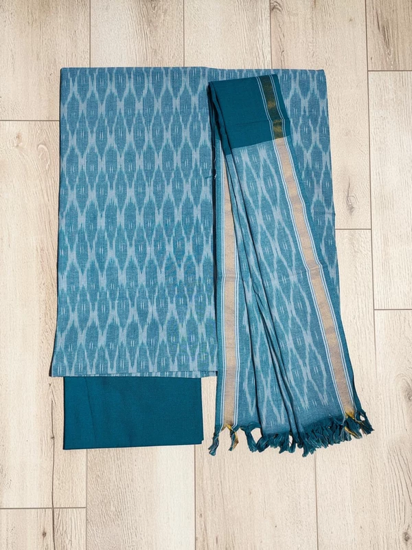 Firoza Pochampally Ikkat Pure Cotton Dress Material with Dupatta