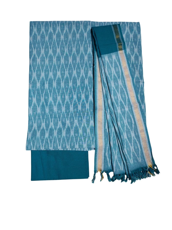 Firoza Pochampally Ikkat Pure Cotton Dress Material with Dupatta