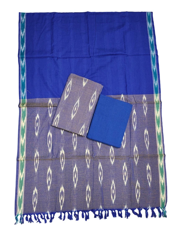 Lavender Pochampally Ikkat Cotton Unstitched Salwar Suit Dress Material with Dupatta