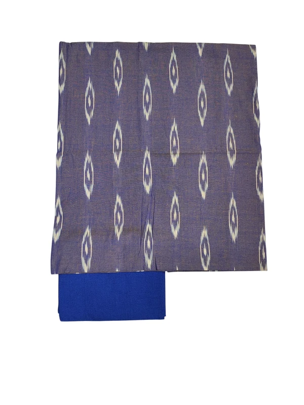 Lavender Pochampally Ikkat Cotton Unstitched Salwar Suit Dress Material with Dupatta