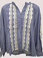 Lace Work Collar Shirt