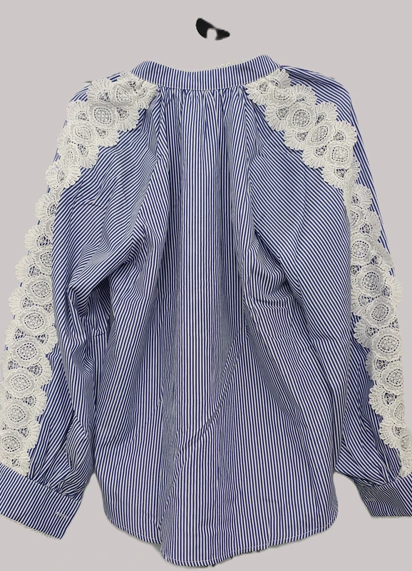 Lace Work Collar Shirt