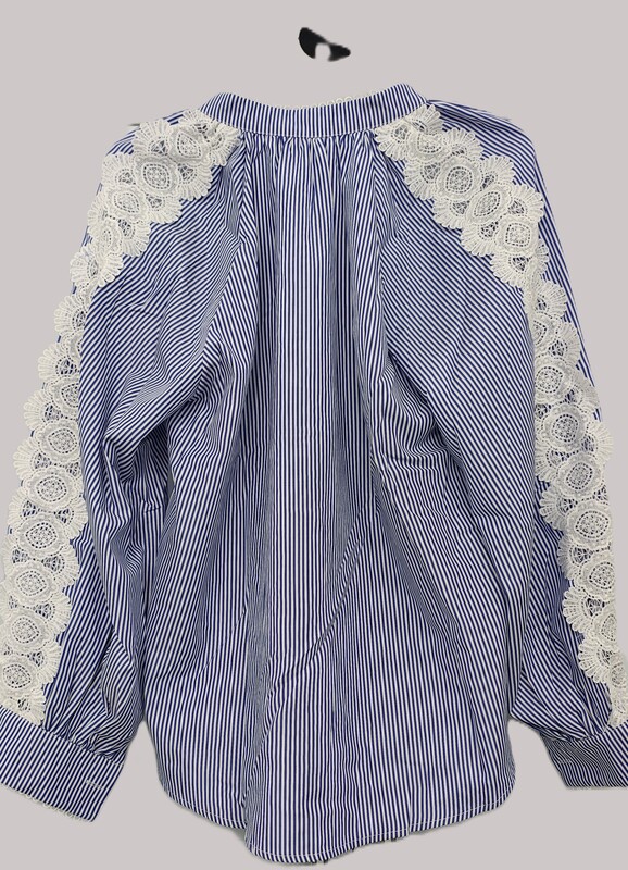 Lace Work Collar Shirt