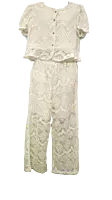 Soft Cord Set with Lace Design