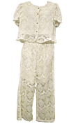 Soft Cord Set with Lace Design