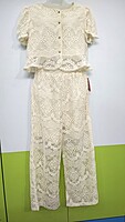 Soft Cord Set with Lace Design