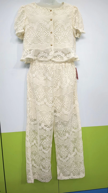 Soft Cord Set with Lace Design