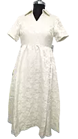 White Frock With Self Design