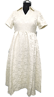 White Frock With Self Design