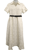 White Frock With Self Design