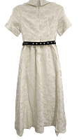 White Frock With Self Design