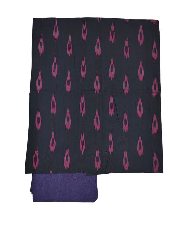 Black Pochampally Ikkat Cotton Dress Material