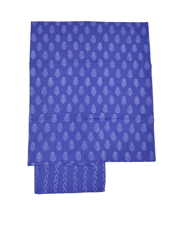 Purple & Green Hand Block Print Kota Doria Unstitched Suit Set