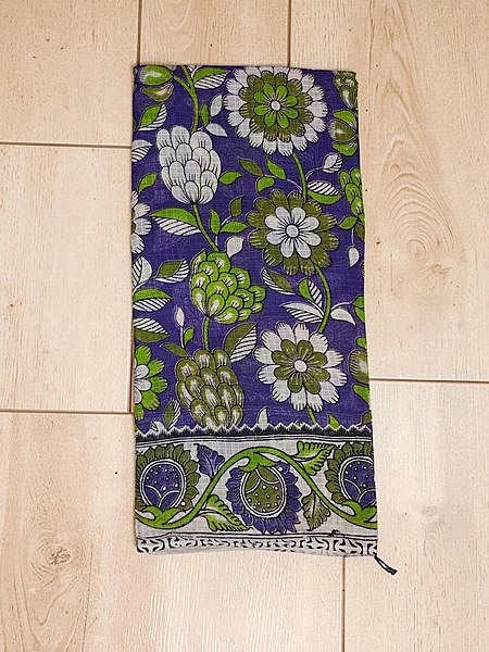 Purple Kalamkari Kota Doria Saree for Women