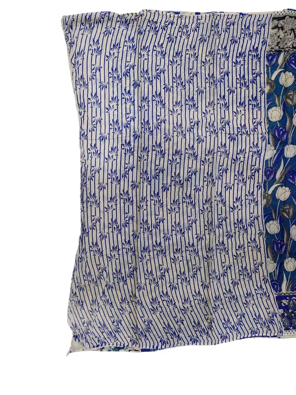 Blue Kalamkari Kota Doria Saree for Women
