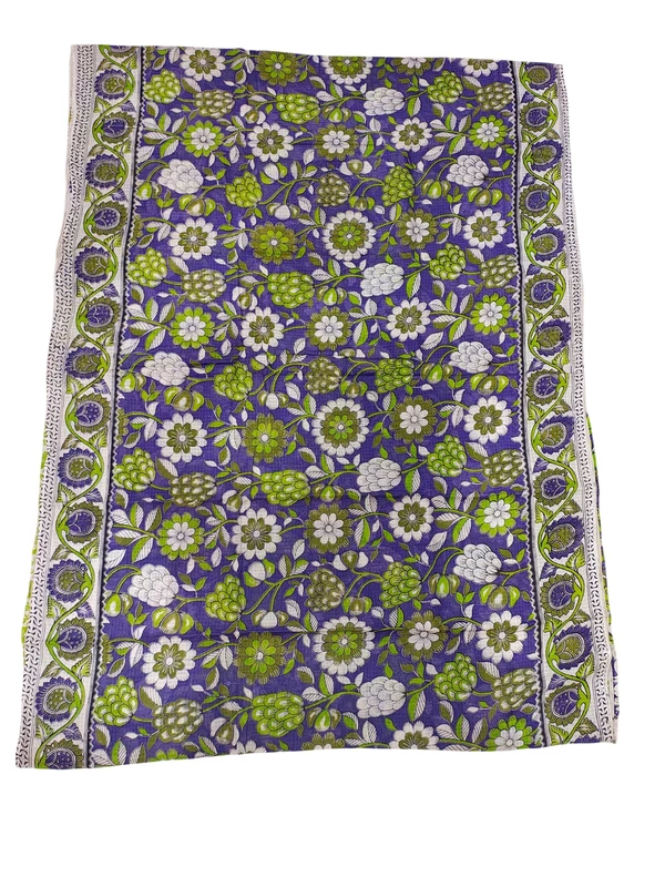 Purple Kalamkari Kota Doria Saree for Women