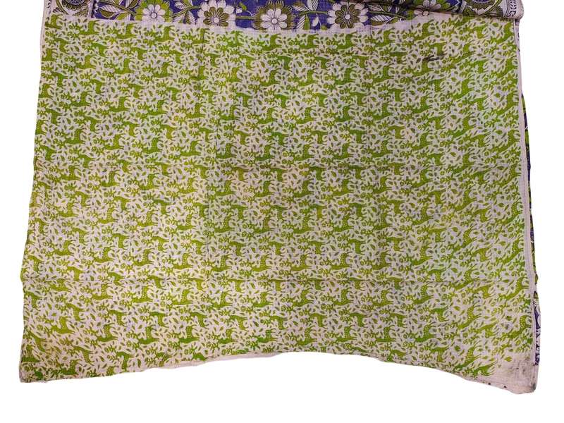 Purple Kalamkari Kota Doria Saree for Women