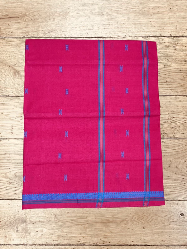 Magenta Narayanpet Handloom Cotton Saree without Blouse Piece