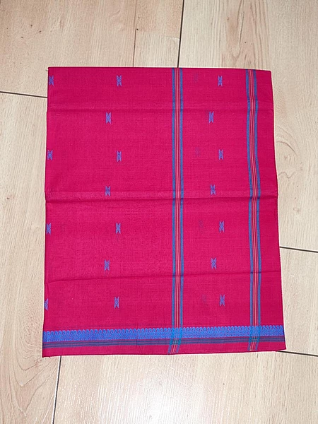 Magenta Narayanpet Handloom Cotton Saree without Blouse Piece