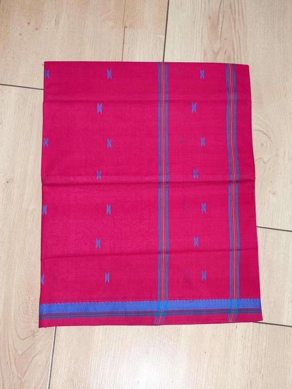 Magenta Narayanpet Handloom Cotton Saree without Blouse Piece