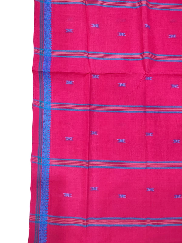 Magenta Narayanpet Handloom Cotton Saree without Blouse Piece