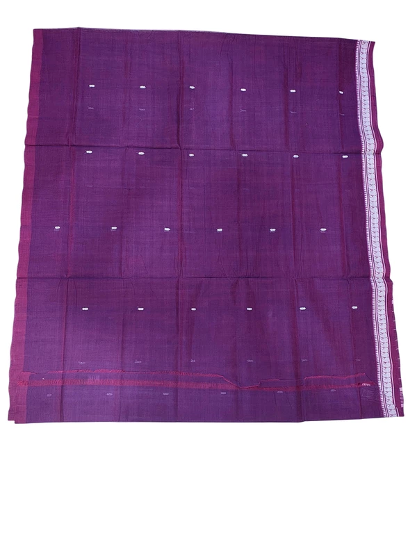 Purple Narayanpet Handloom Cotton Saree without Blouse Piece
