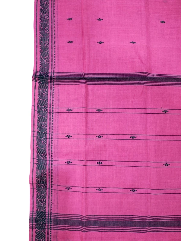 Pink Narayanpet Handloom Cotton Saree without Blouse Piece