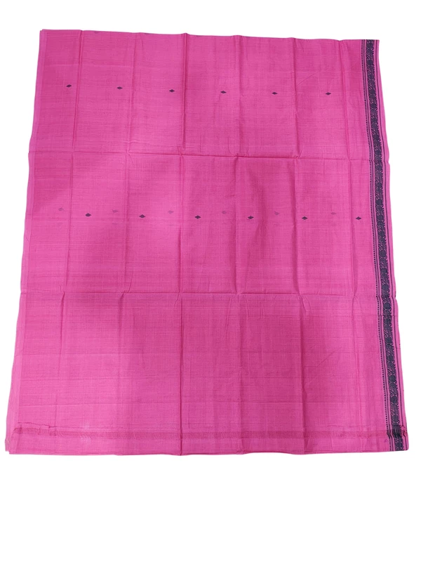 Pink Narayanpet Handloom Cotton Saree without Blouse Piece