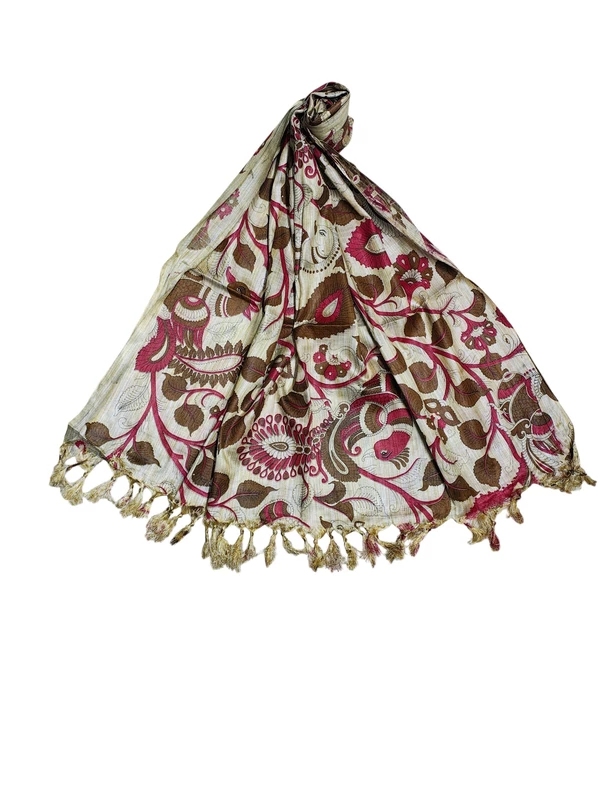 Maroon Kalamkari Dupatta for Women