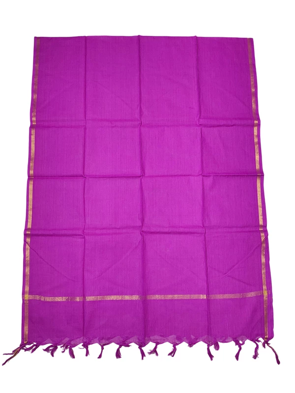 Purple Handloom Cotton Zari Border Unstitched Salwar Suit for Women