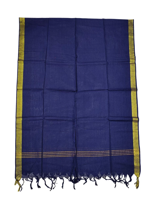 Maroon & Blue Handloom Cotton Zari Border Unstitched Salwar Suit for Women