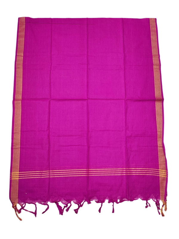 Green & Pink Handloom Cotton Zari Border Unstitched Salwar Suit for Women