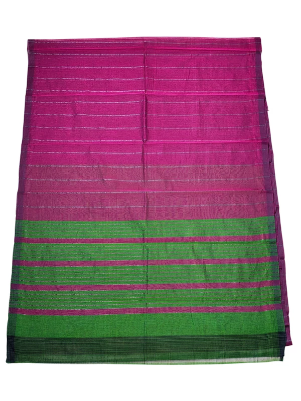 Magenta & Green Mangalagiri Saree with Blouse Piece