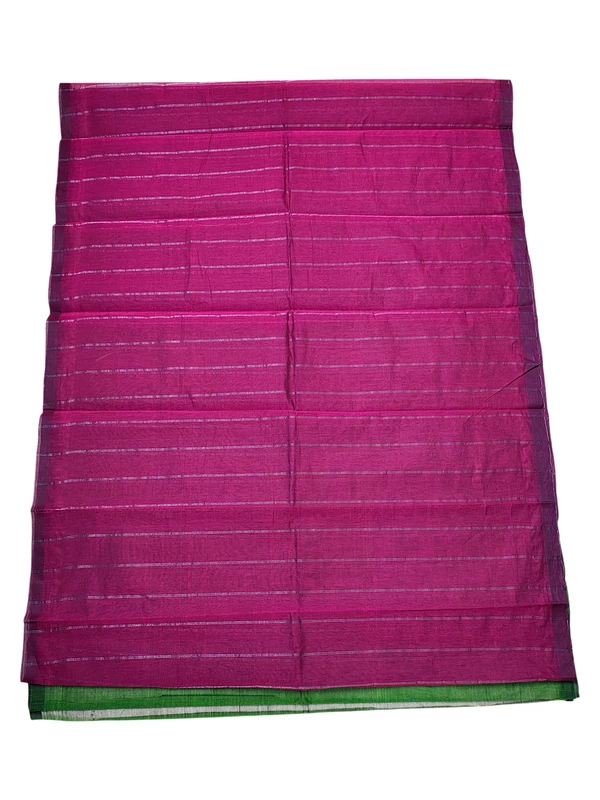 Magenta & Green Mangalagiri Saree with Blouse Piece