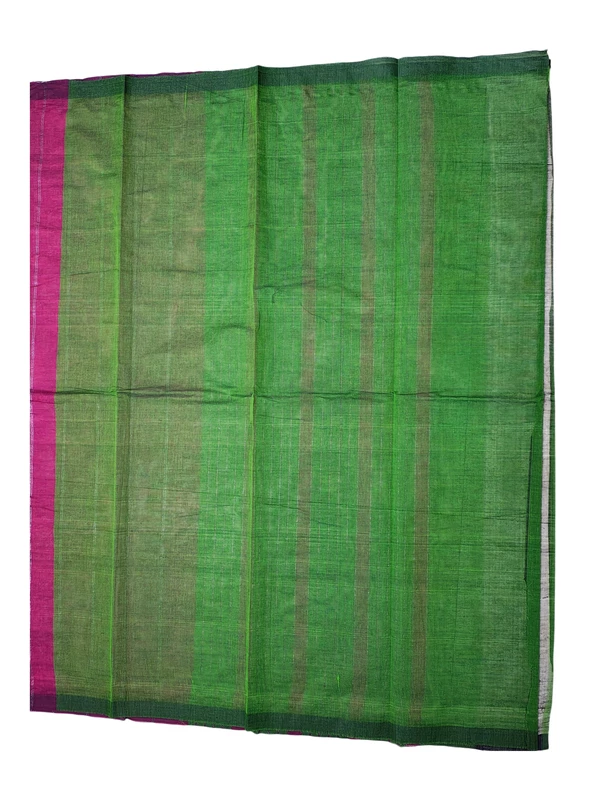 Magenta & Green Mangalagiri Saree with Blouse Piece