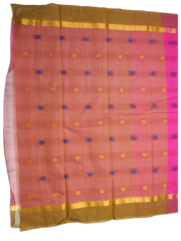Magenta Pink Mangalagiri Boota Saree with Blouse Piece