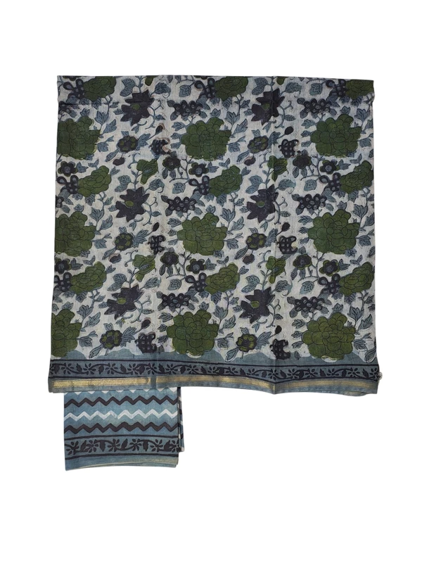 Green Chanderi Silk Vanaspati Print Unstitched Suit Set