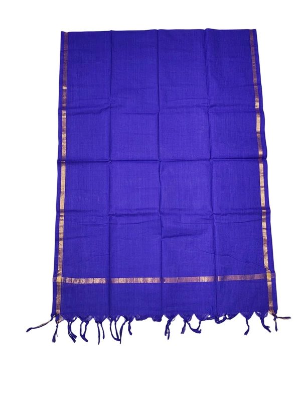 Violet Handloom Cotton Zari Border Unstitched Salwar Suit for Women
