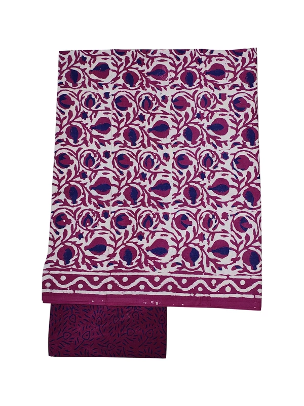 Wine Dabu Pure Cotton Kota Doria Dress Materials