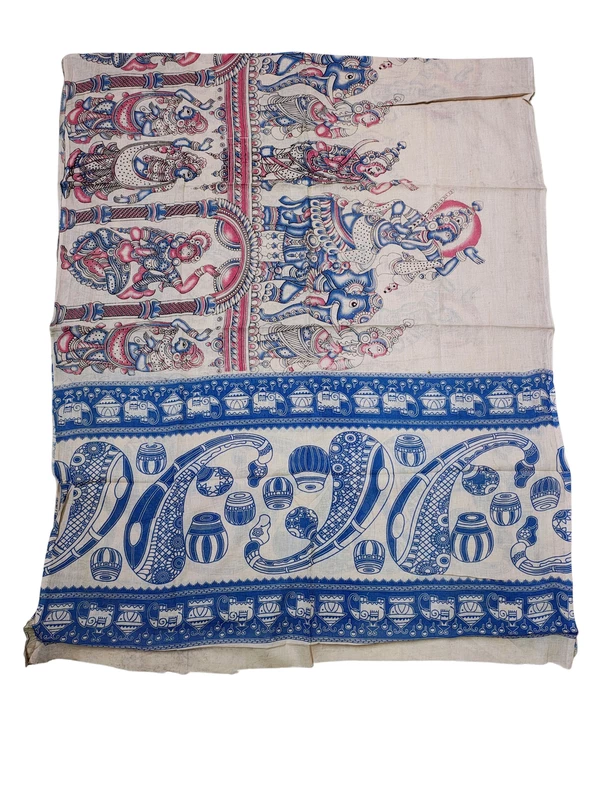 Blue Kalamkari Pure Cotton Dress Materials